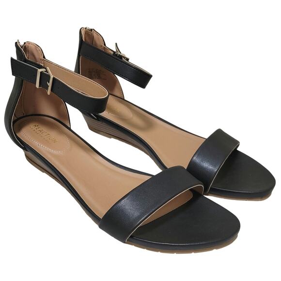 Kenneth Cole Reaction Great Viber Ankle Strap Wedge Sandal Size US 12M Navy Blue - Picture 1 of 5